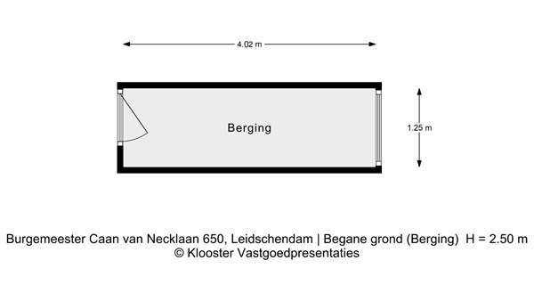 Plattegrond - Burgemeester Caan van Necklaan 650, 2262 HD Leidschendam - Begane grond (Berging).jpg